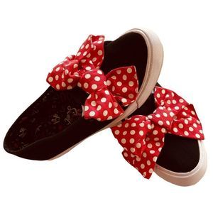 Disney Vans Style Minnie Mouse Bows Black - Red & White Size Girls 5